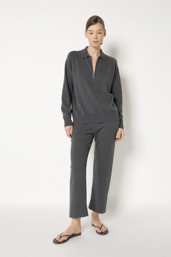comfy zipped polo jumper