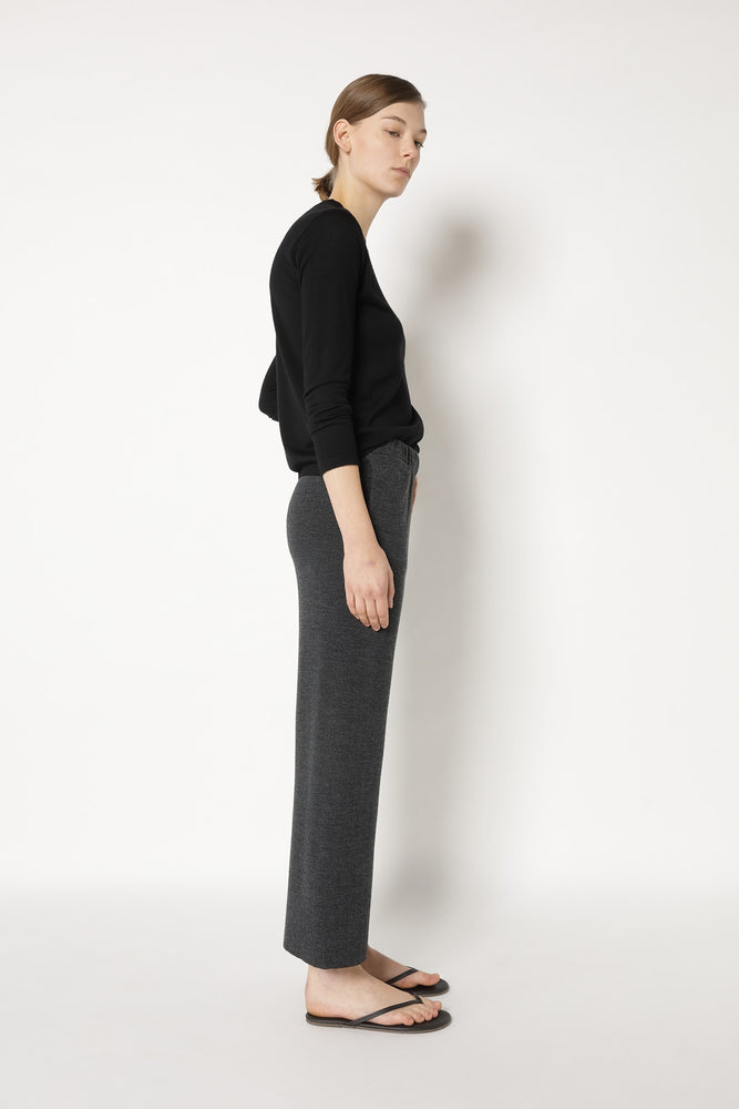 herringbone slip on cropped pants