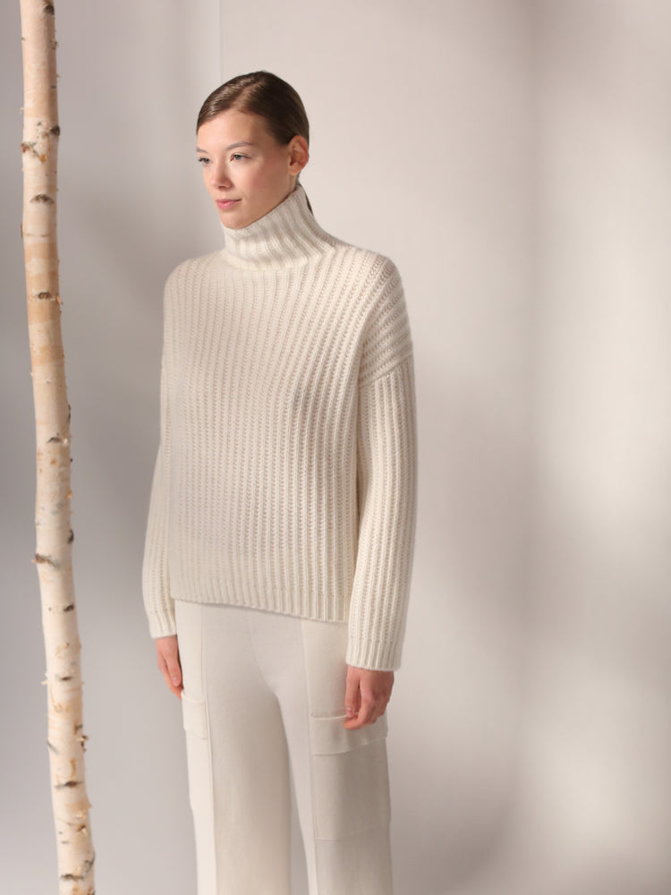 blurry ribbed turtleneck