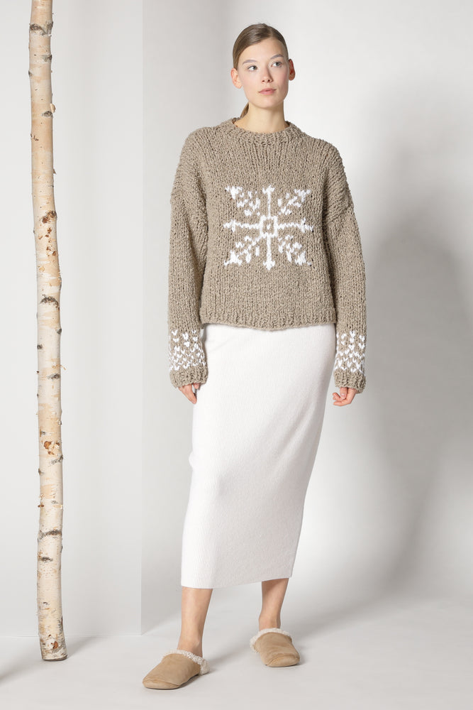 handknitted snowflake jumper