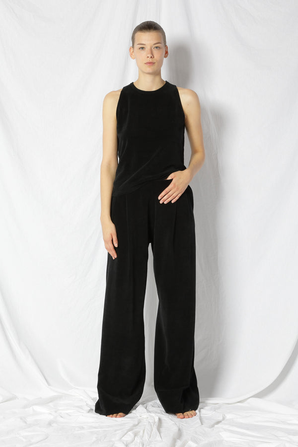 velvet wide leg pants