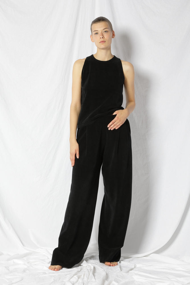 velvet wide leg pants