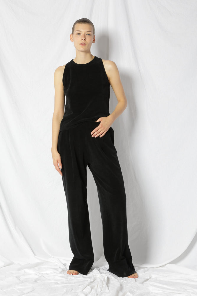 velvet wide leg pants