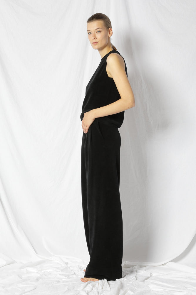 velvet wide leg pants