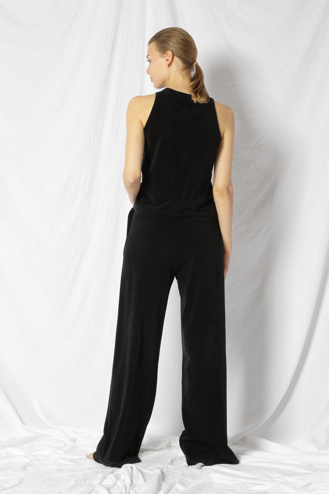 velvet wide leg pants