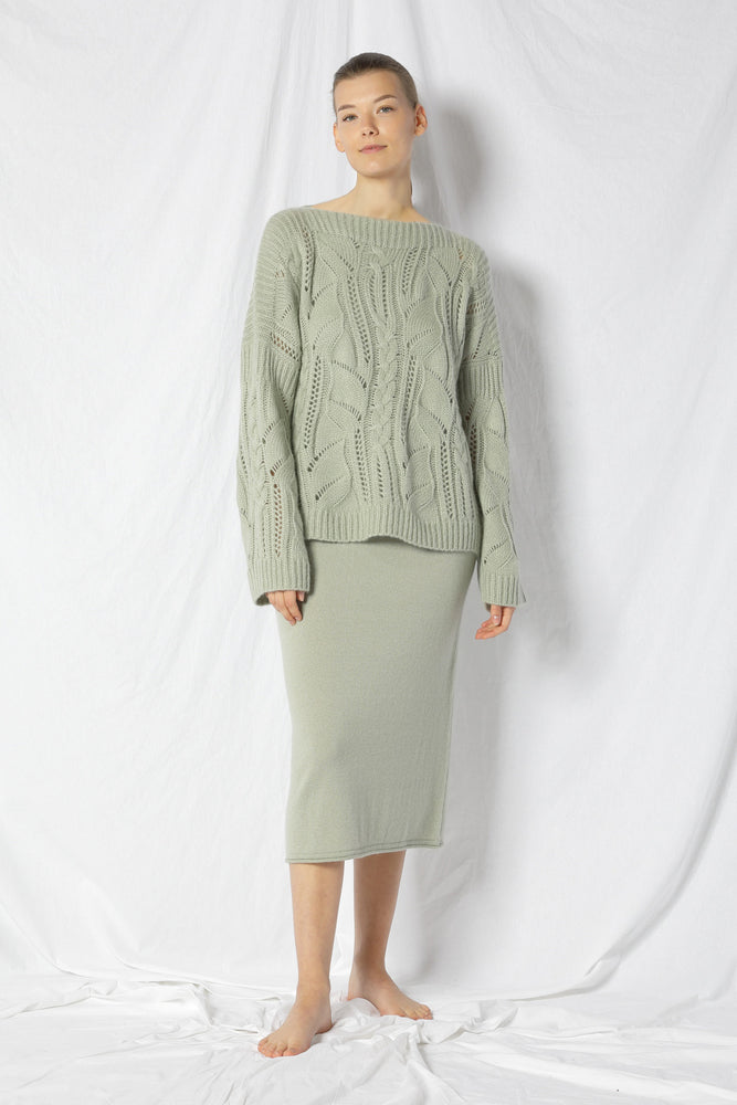 blurry fine maxi skirt