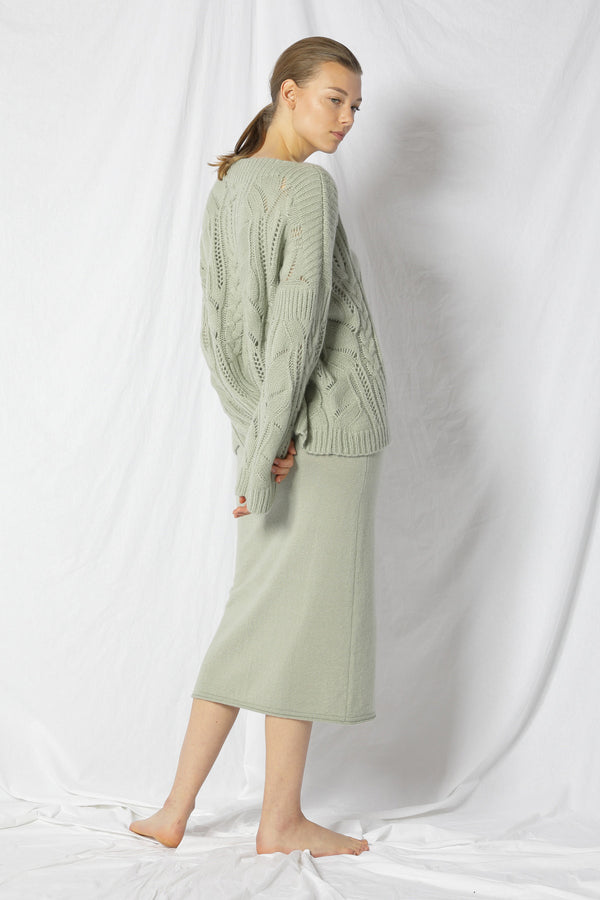 blurry fine maxi skirt