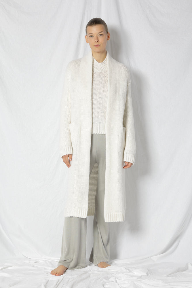 blurry chunky maxi coat