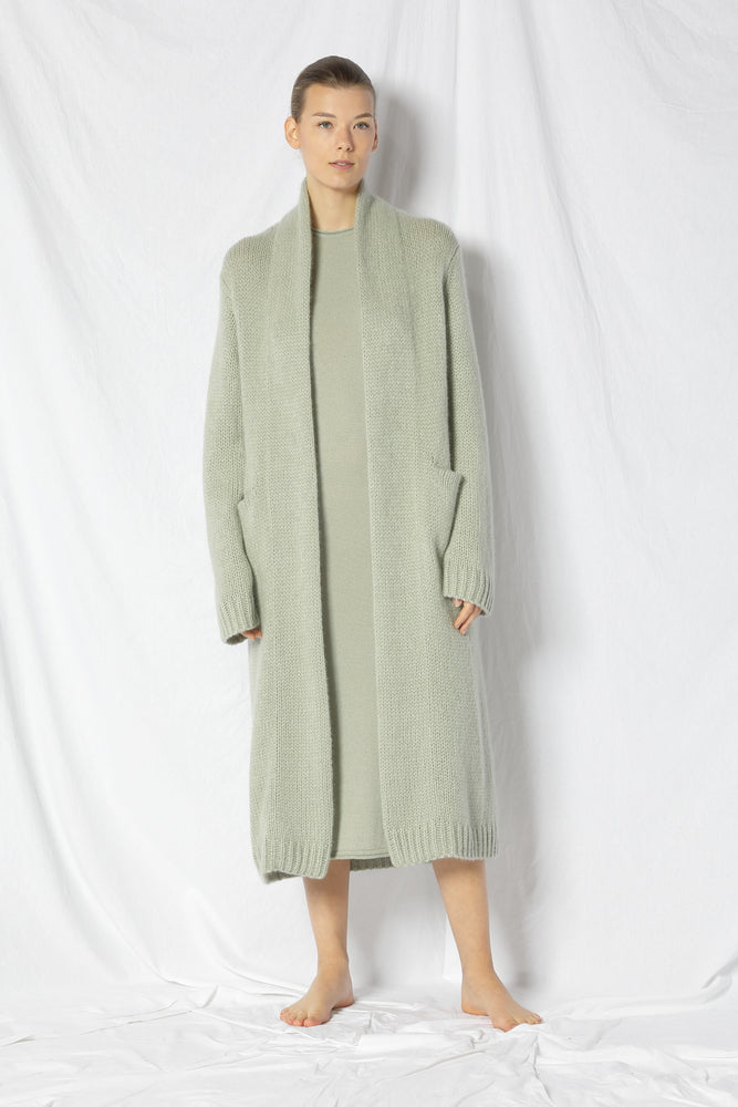 blurry chunky maxi coat