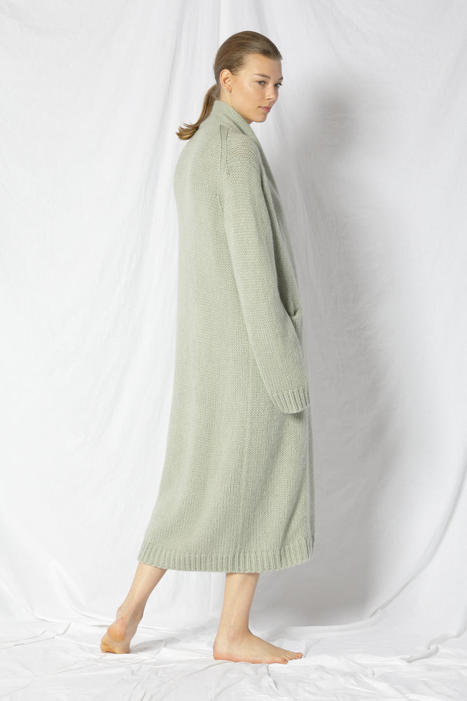 blurry chunky maxi coat