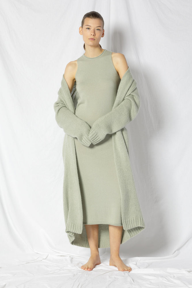 blurry chunky maxi coat