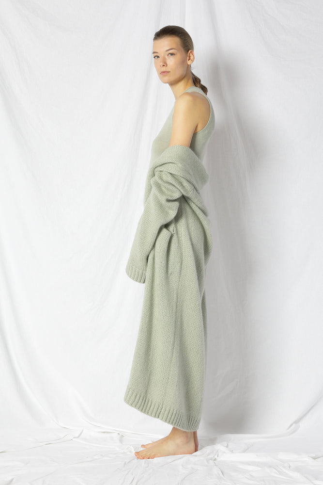 blurry chunky maxi coat