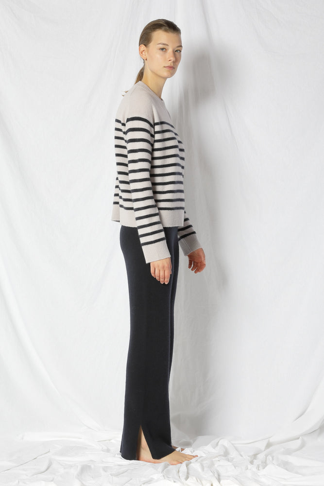 pure 2 ply striped jumper