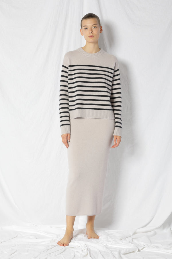 pure 2 ply striped jumper