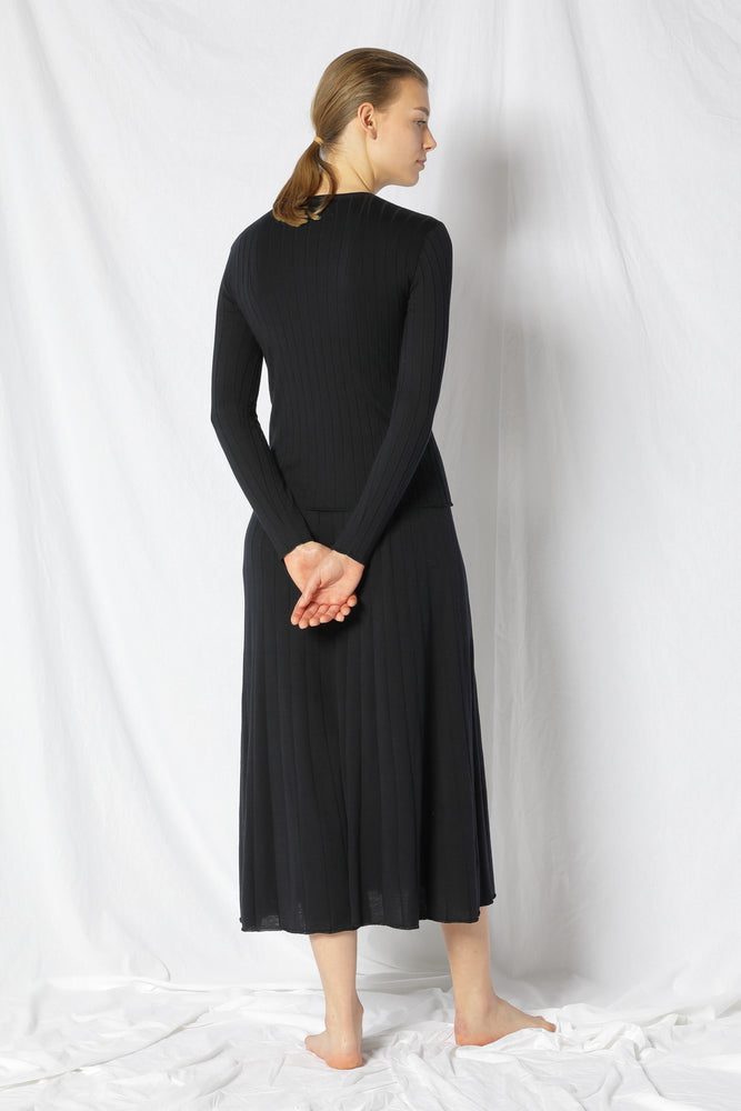 silky rib crew jacket