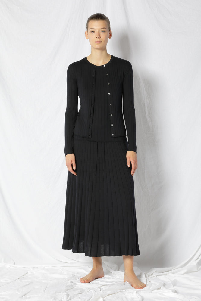 silky rib crew jacket