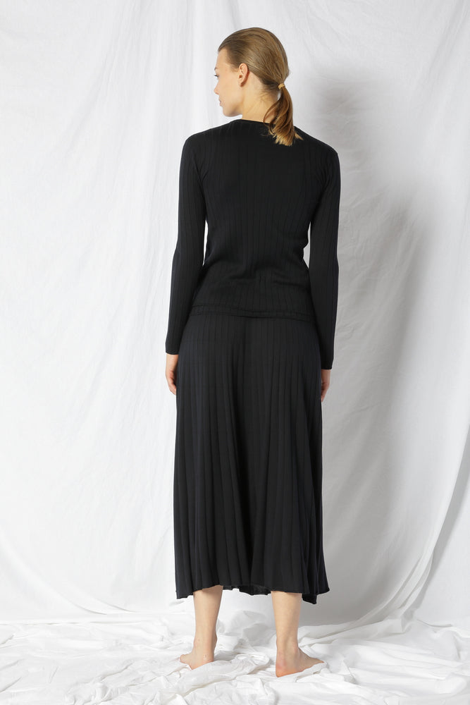 silky rib crew jacket