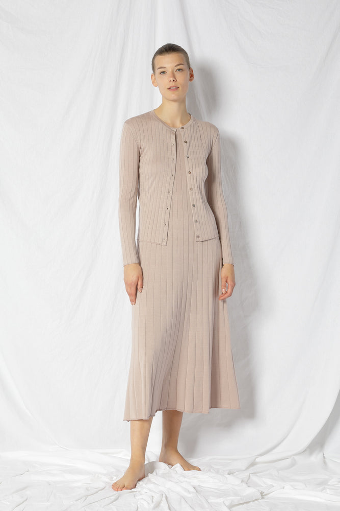 silky rib crew jacket