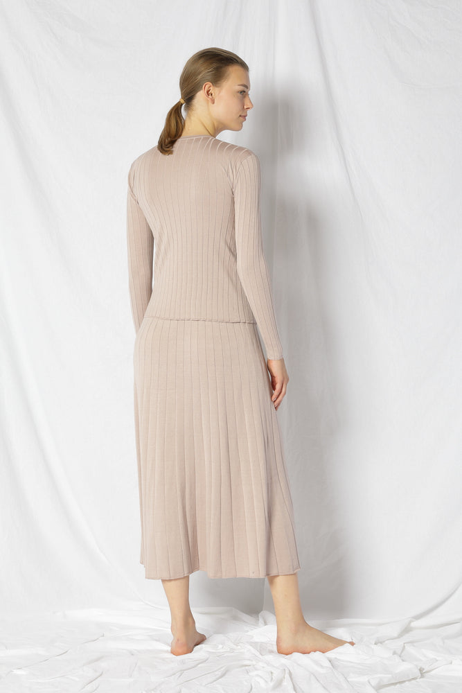 silky rib crew jacket