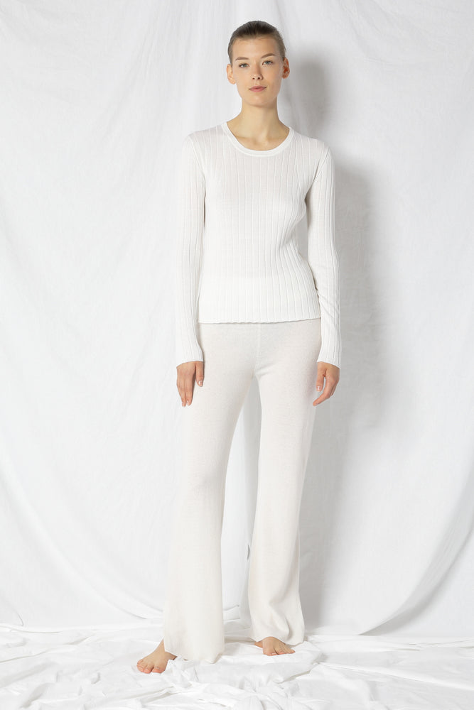 silky rib crew jumper