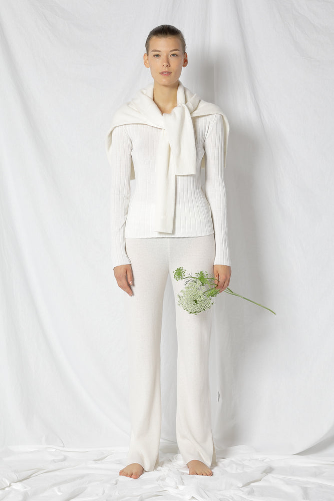 silky rib crew jumper