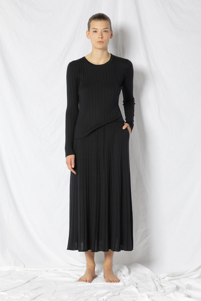 silky rib crew jumper