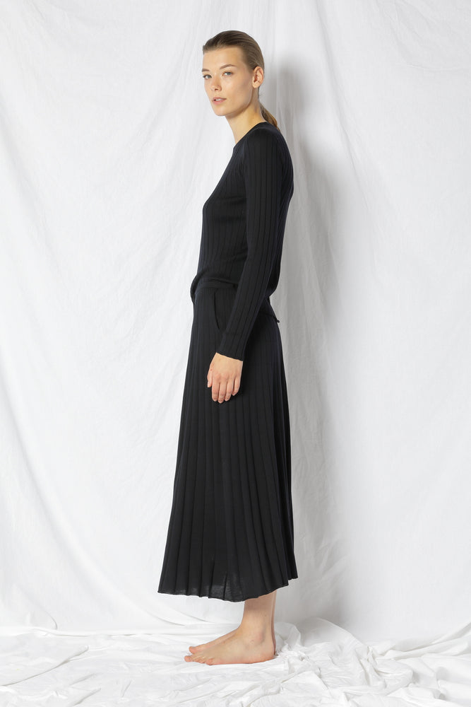 silky rib crew jumper