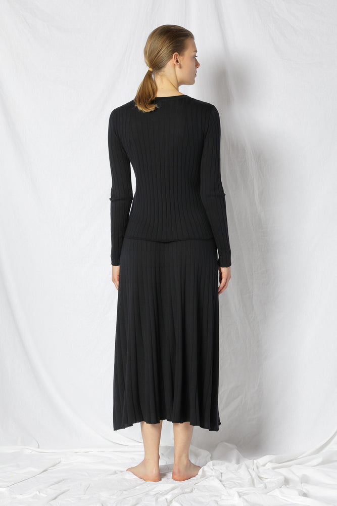 silky rib crew jumper