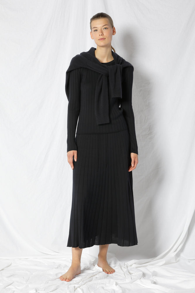 silky rib crew jumper