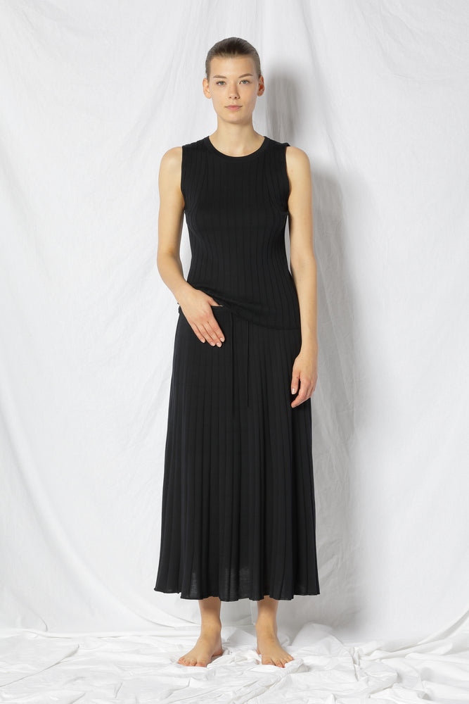 silky rib circle skirt