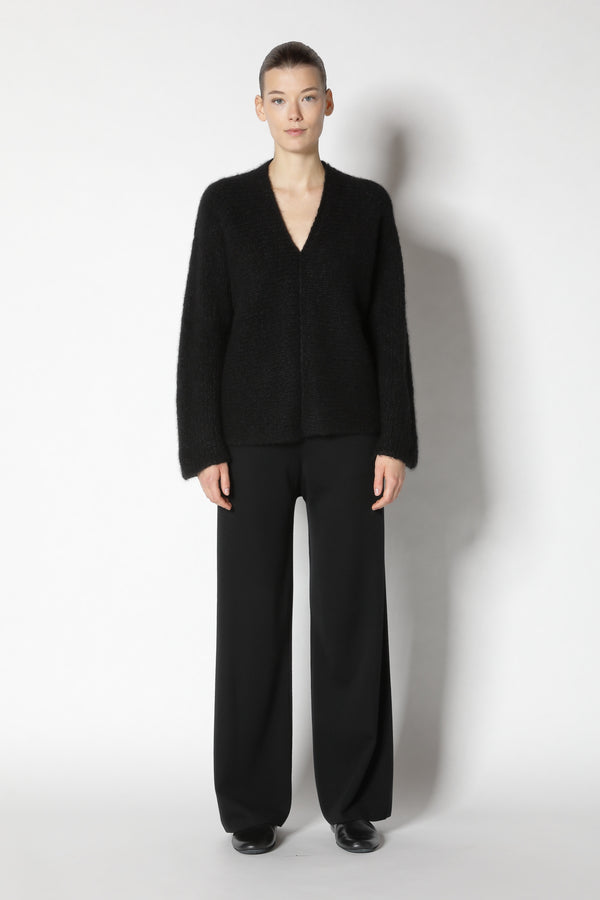 cloudy handknit V jumper