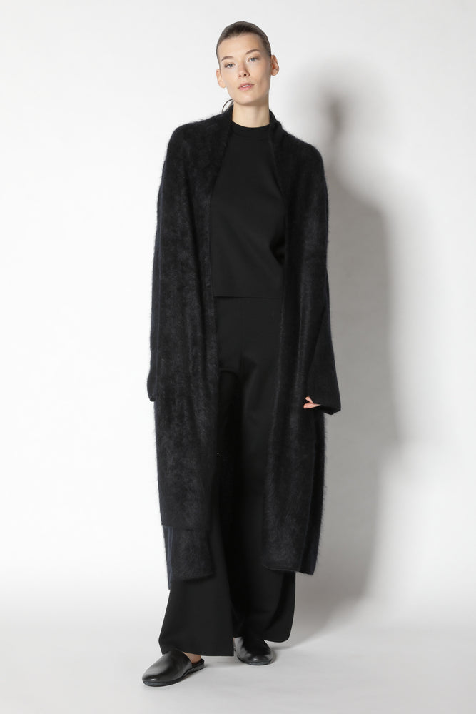 furry maxi scarf coat