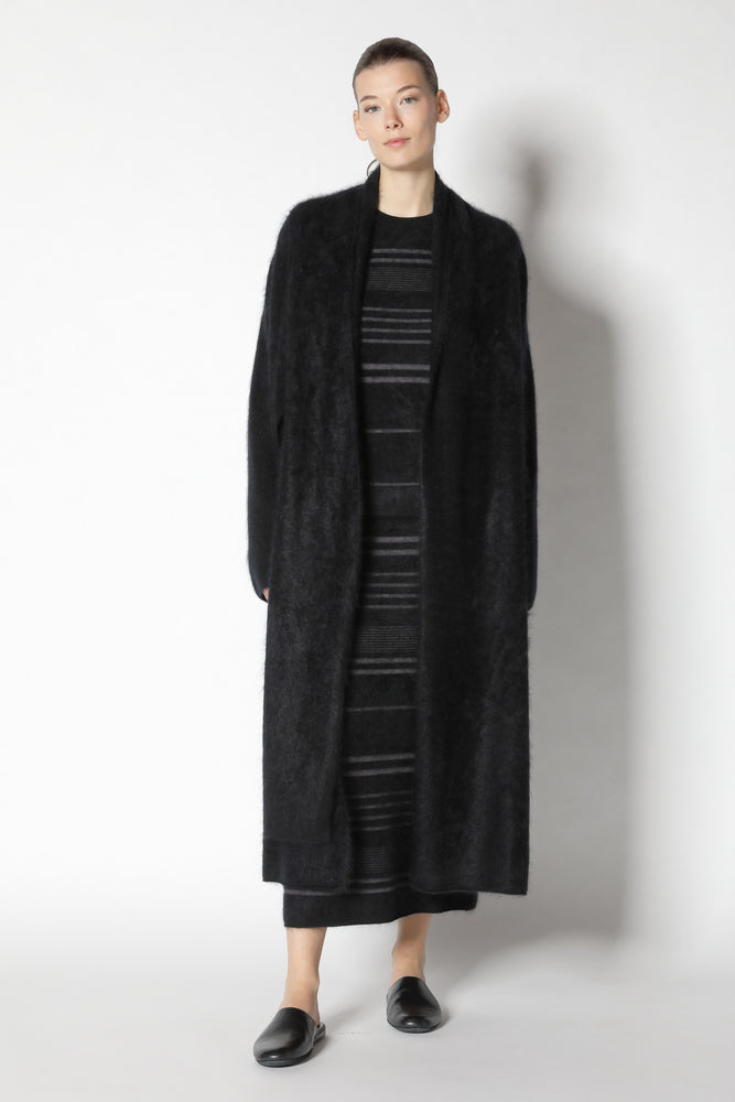 furry maxi scarf coat