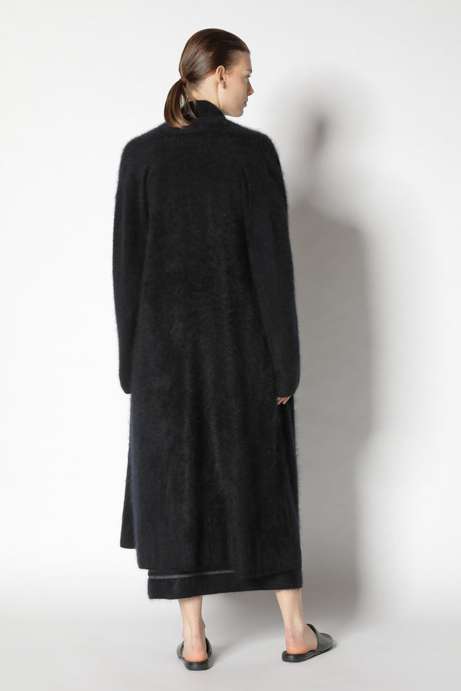 furry maxi scarf coat