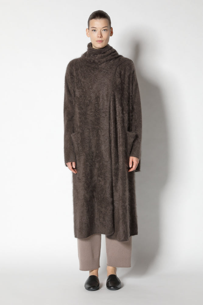 furry maxi scarf coat