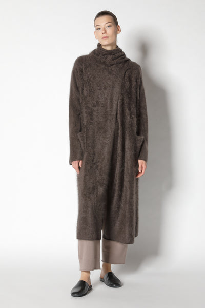 furry maxi scarf coat