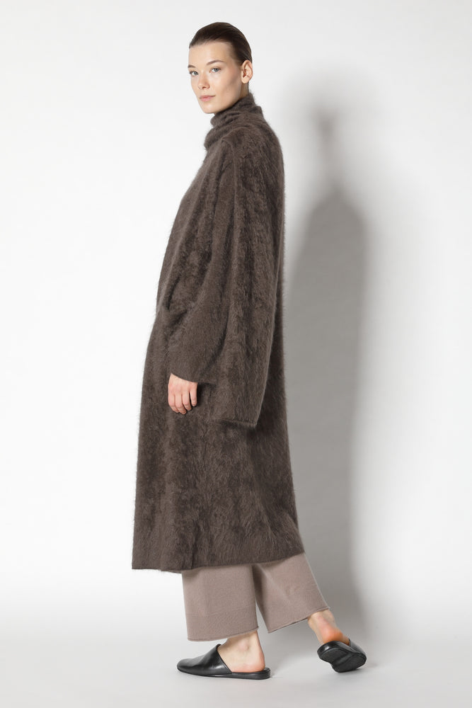 furry maxi scarf coat