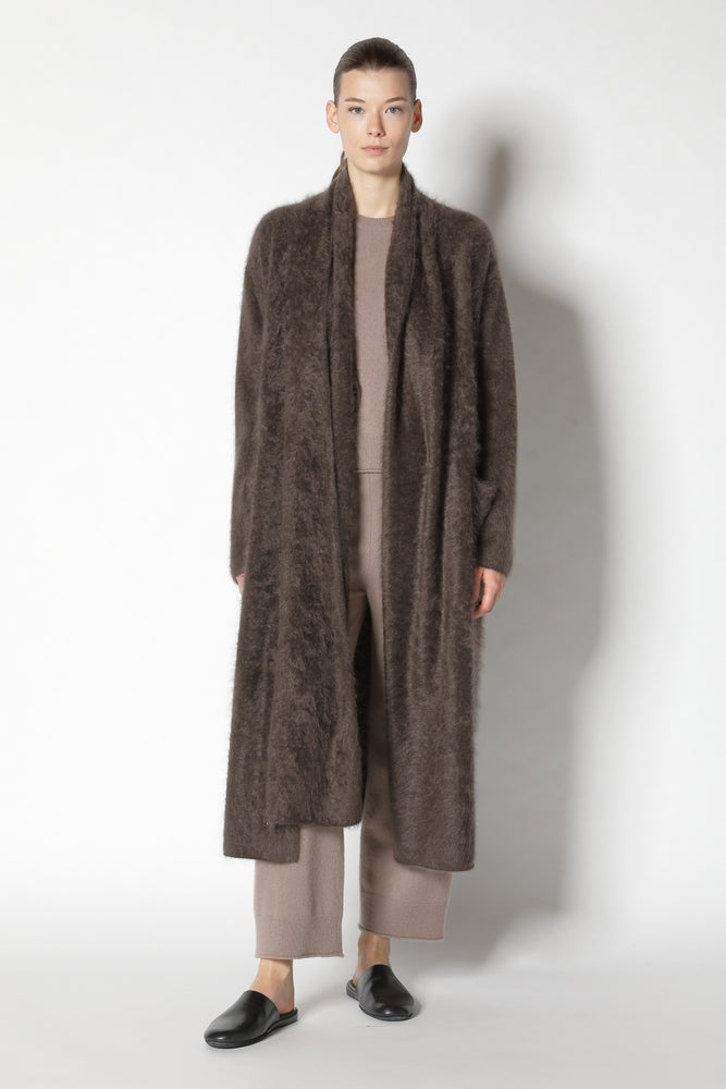 furry maxi scarf coat