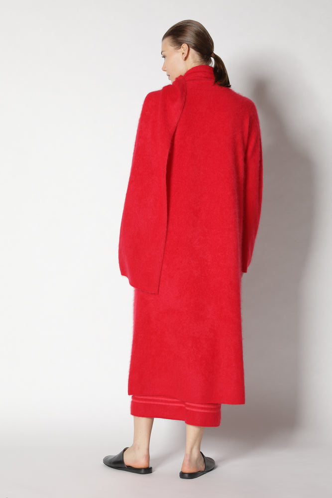 furry maxi scarf coat