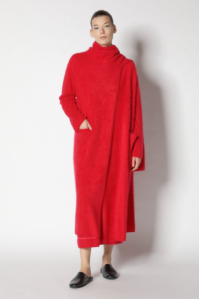 furry maxi scarf coat