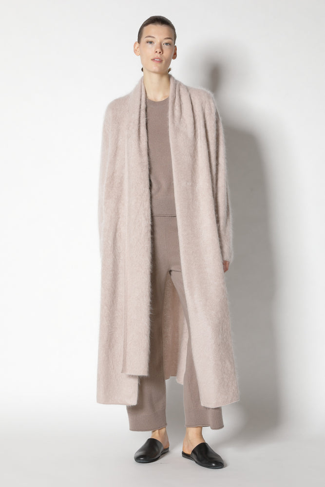 furry maxi scarf coat