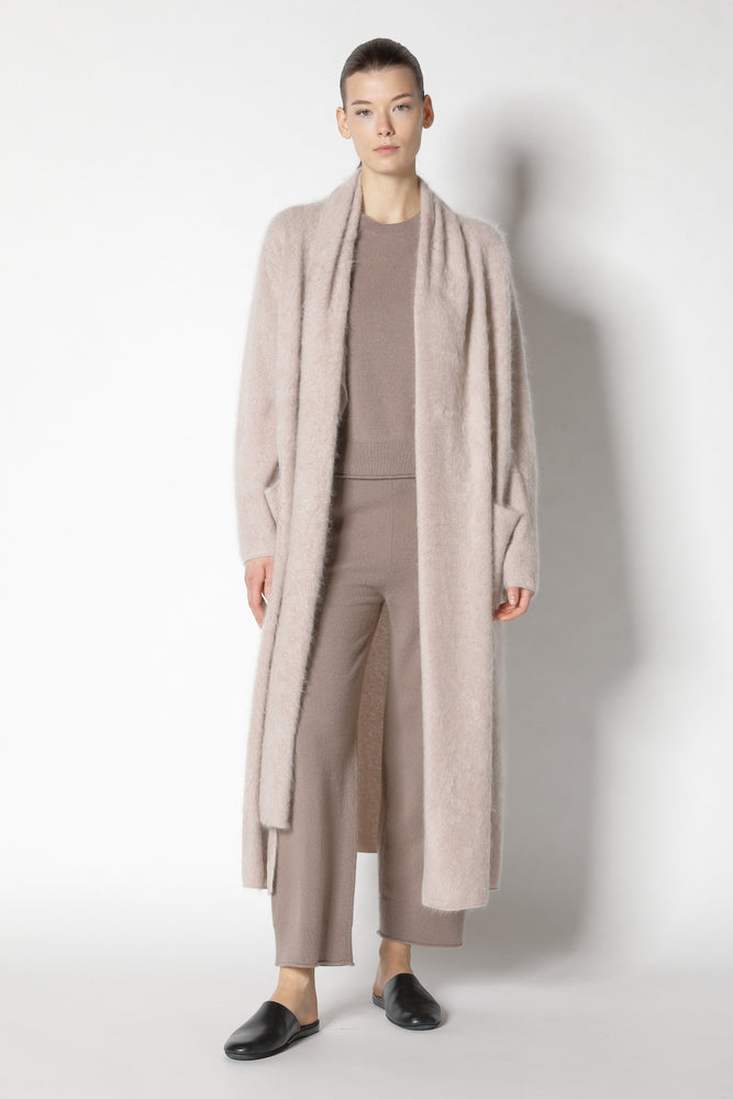 furry maxi scarf coat