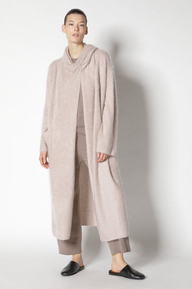 furry maxi scarf coat