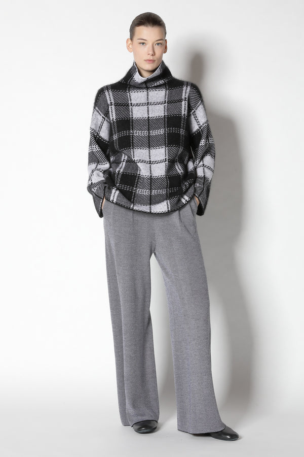 pure & fluffy checked turtle jumper