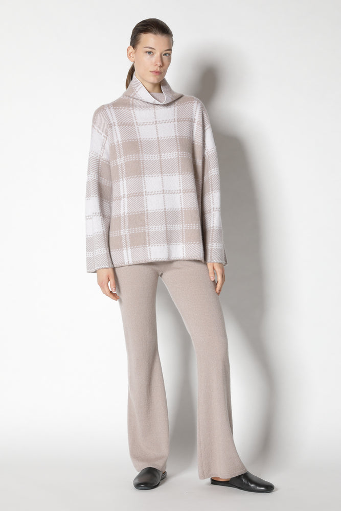 pure & fluffy checked turtle jumper