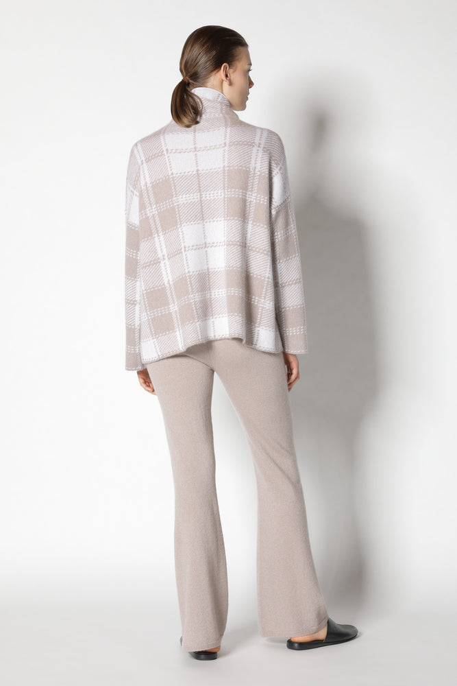 pure & fluffy checked turtle jumper