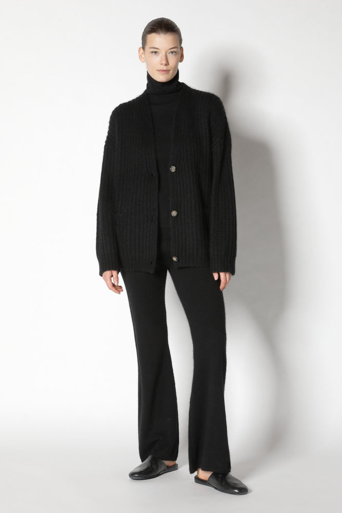 fluffy ribbed cardigan