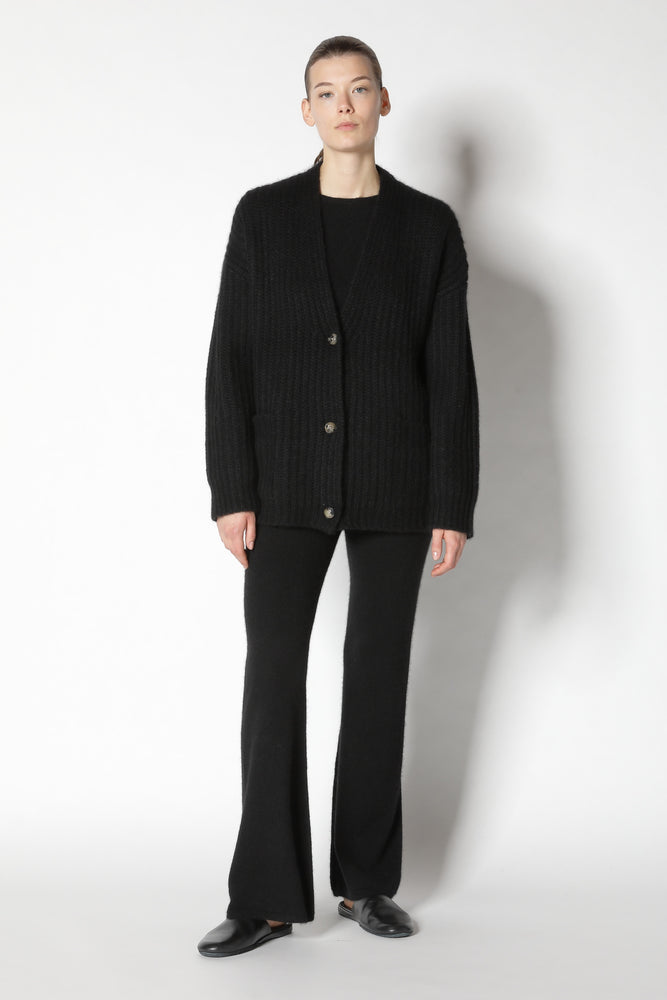 fluffy ribbed cardigan