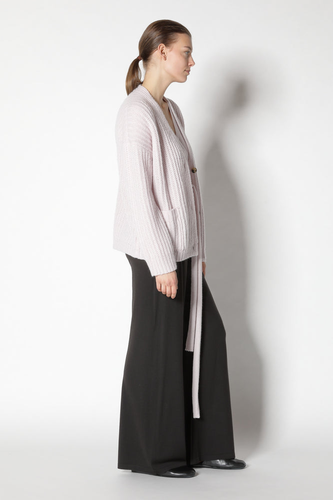 fluffy ribbed cardigan