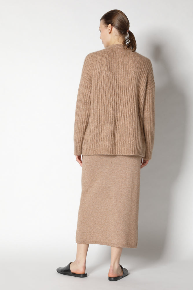 fluffy ribbed cardigan